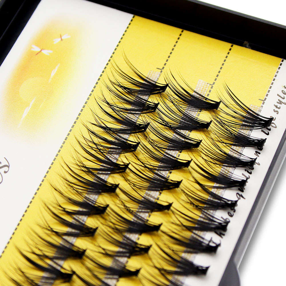 Eyelash Extension Human Hair - ブラック60束ミンク個別クラスターまつげエクステナチュラルDDシルクまつげソフトシロス3Dボリュームまつげ