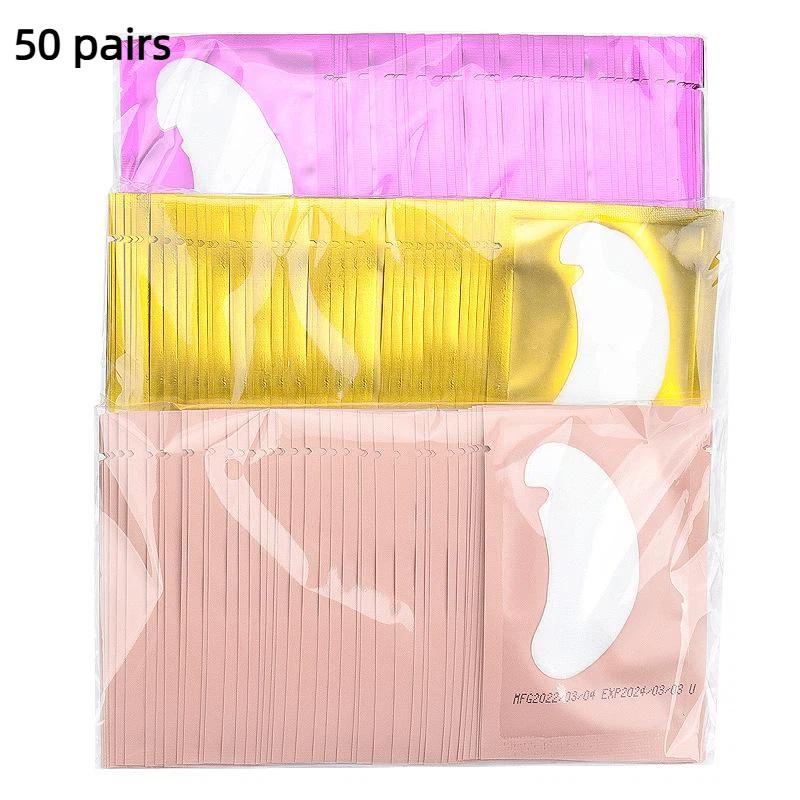 Eyelash Extension Eye Irritation - まつげエクステ用補助パッチ 50ペア。プロの施術に適した、刺激の少ないアイジェルパッド。