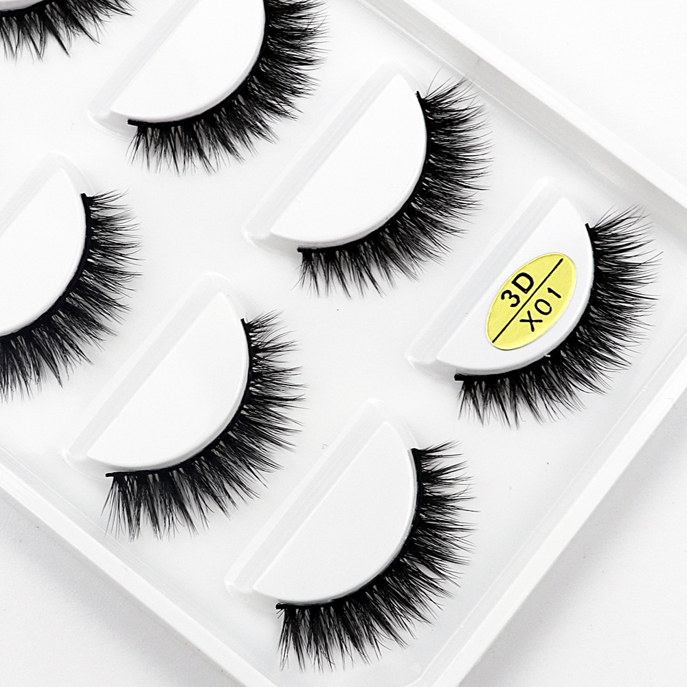 5 ペア 3D フェイクミンク偽まつげナチュラルまつげエクス - Eyelash Extension Human Hair のレビューと価格