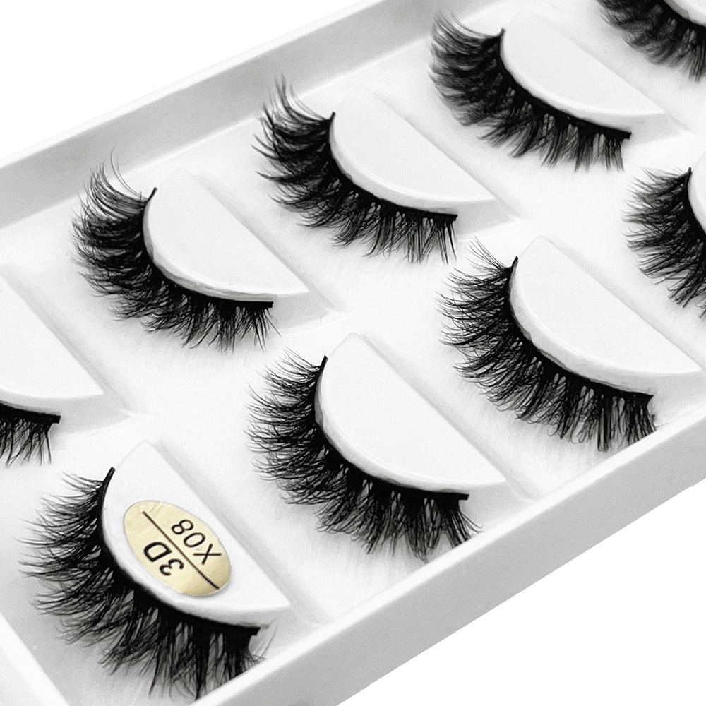 5 ペア 3D フェイクミンク偽まつげナチュラルまつげエクス - Eyelash Extension Human Hair のレビューと価格