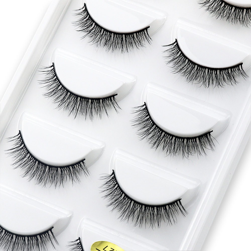 5 ペア 3D フェイクミンク偽まつげナチュラルまつげエクス - Eyelash Extension Human Hair のレビューと価格