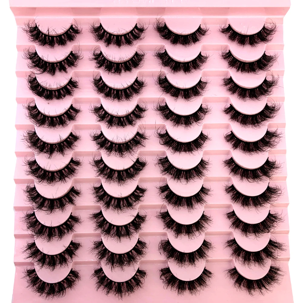 新しい20ペアのナチュラルな厚めつけまつげ、ロングメイク用6 - Eyelash Extension For Asian Eyes のレビューと価格