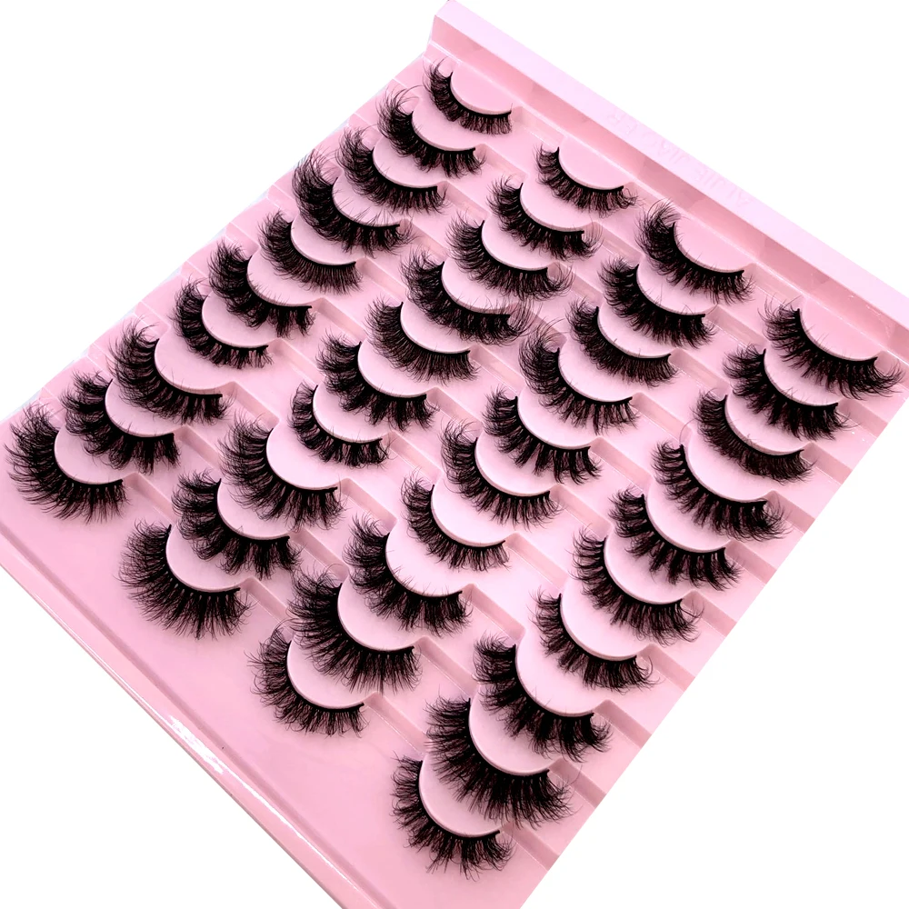 新しい20ペアのナチュラルな厚めつけまつげ、ロングメイク用6 - Eyelash Extension For Asian Eyes のレビューと価格