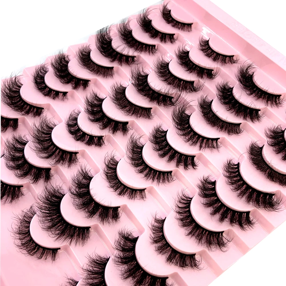 新しい20ペアのナチュラルな厚めつけまつげ、ロングメイク用6 - Eyelash Extension For Asian Eyes のレビューと価格