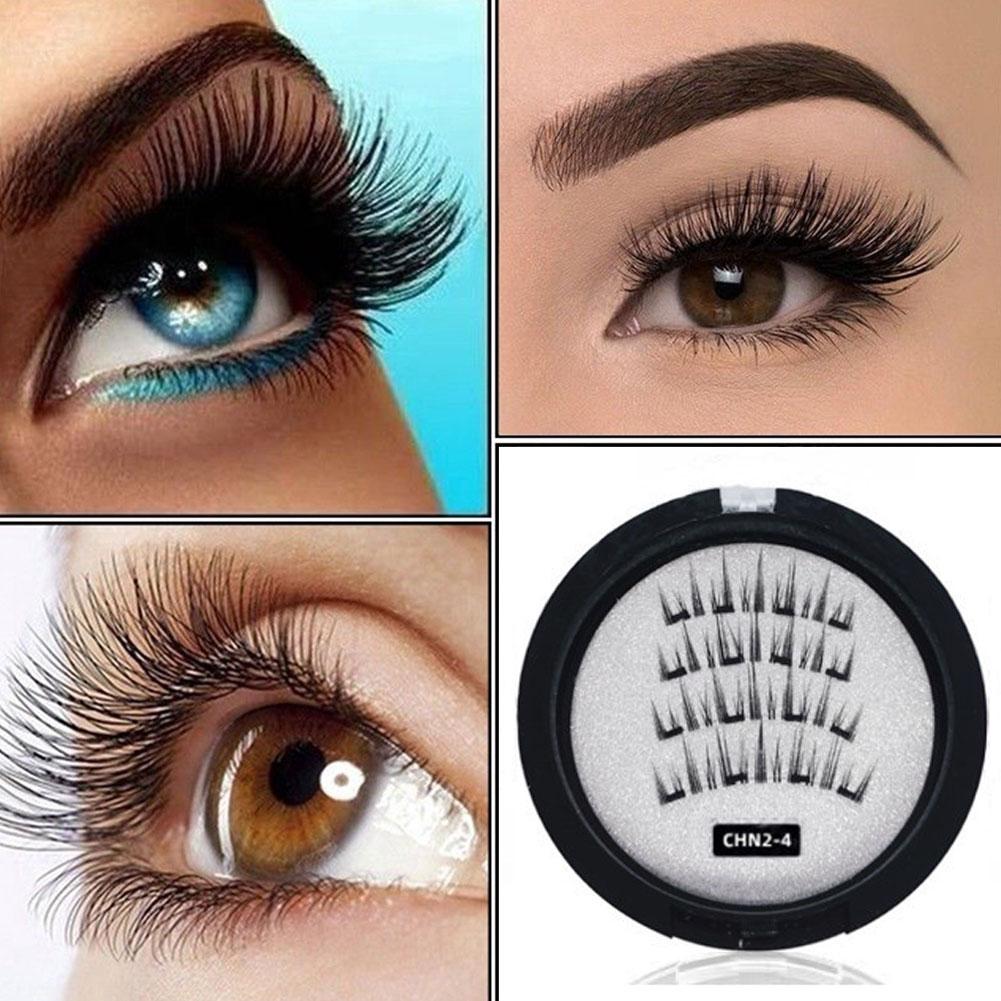 2 ペア 3D 磁気つけまつげ再利用可能な磁気まつげ 4 磁 - Eyelash Extension For Asian Eyes のレビューと価格