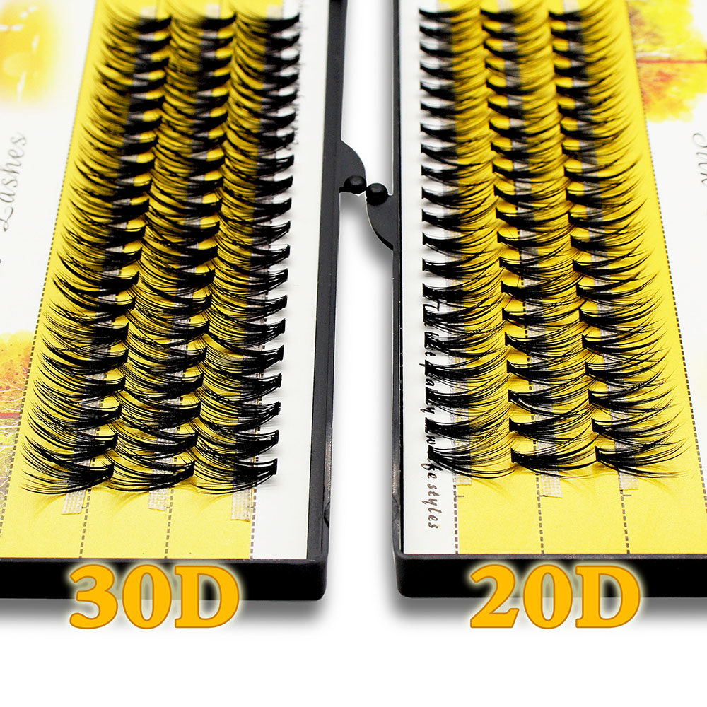 ブラック60束ミンク個別クラスターまつげエクステナチュラルD - Eyelash Extension Human Hair のレビューと価格