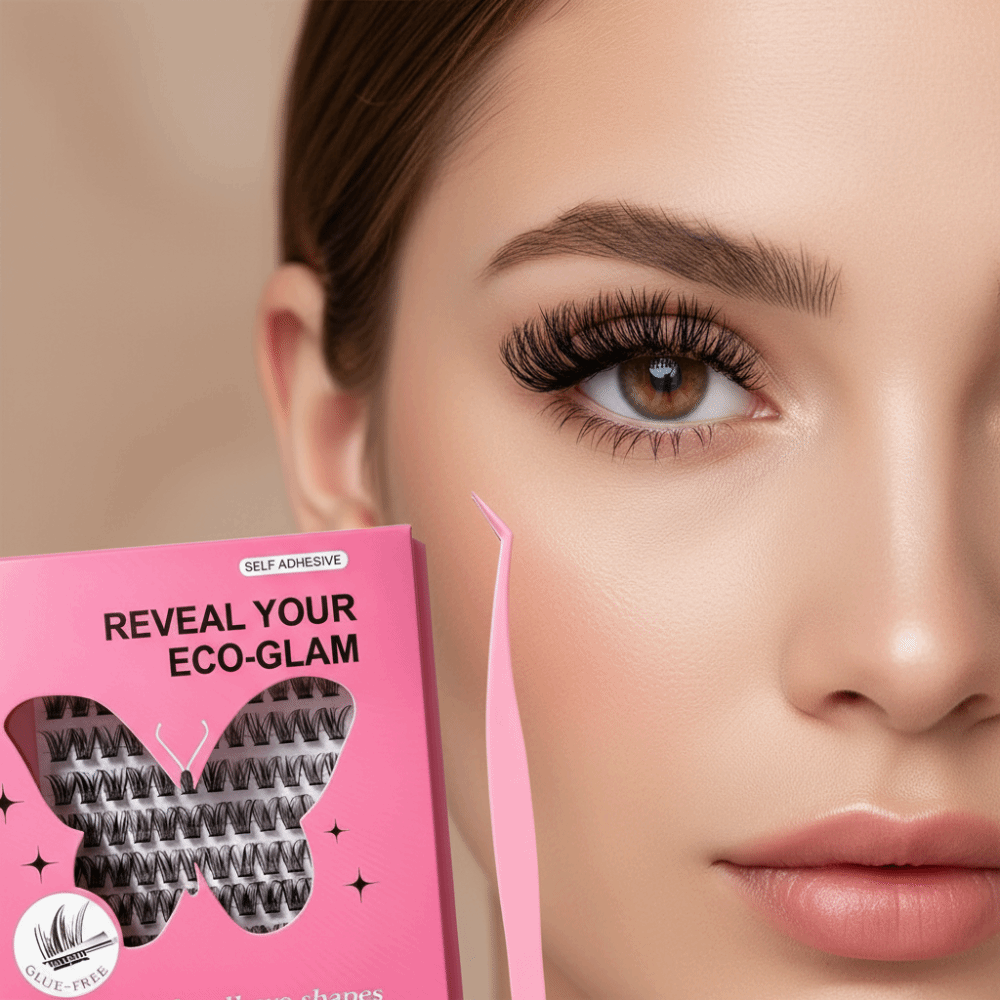 自然な見た目DIYまつげエクステキット ふわふわ 接着剤不要 - Eyelash Extension Look のレビューと価格